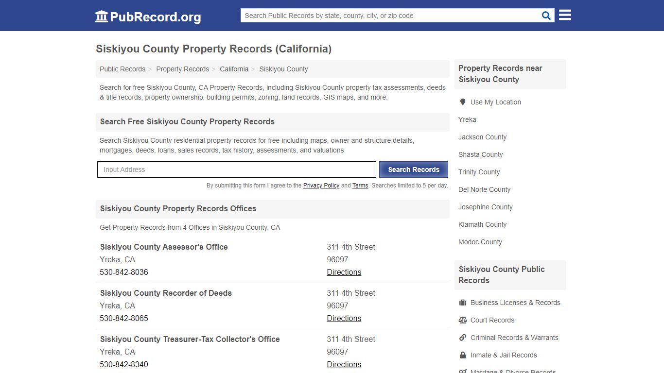 Siskiyou County Property Records (California) - Public Record
