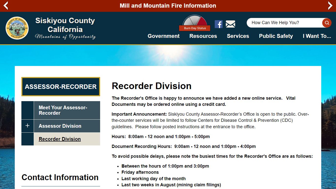 Recorder Division | Siskiyou County California